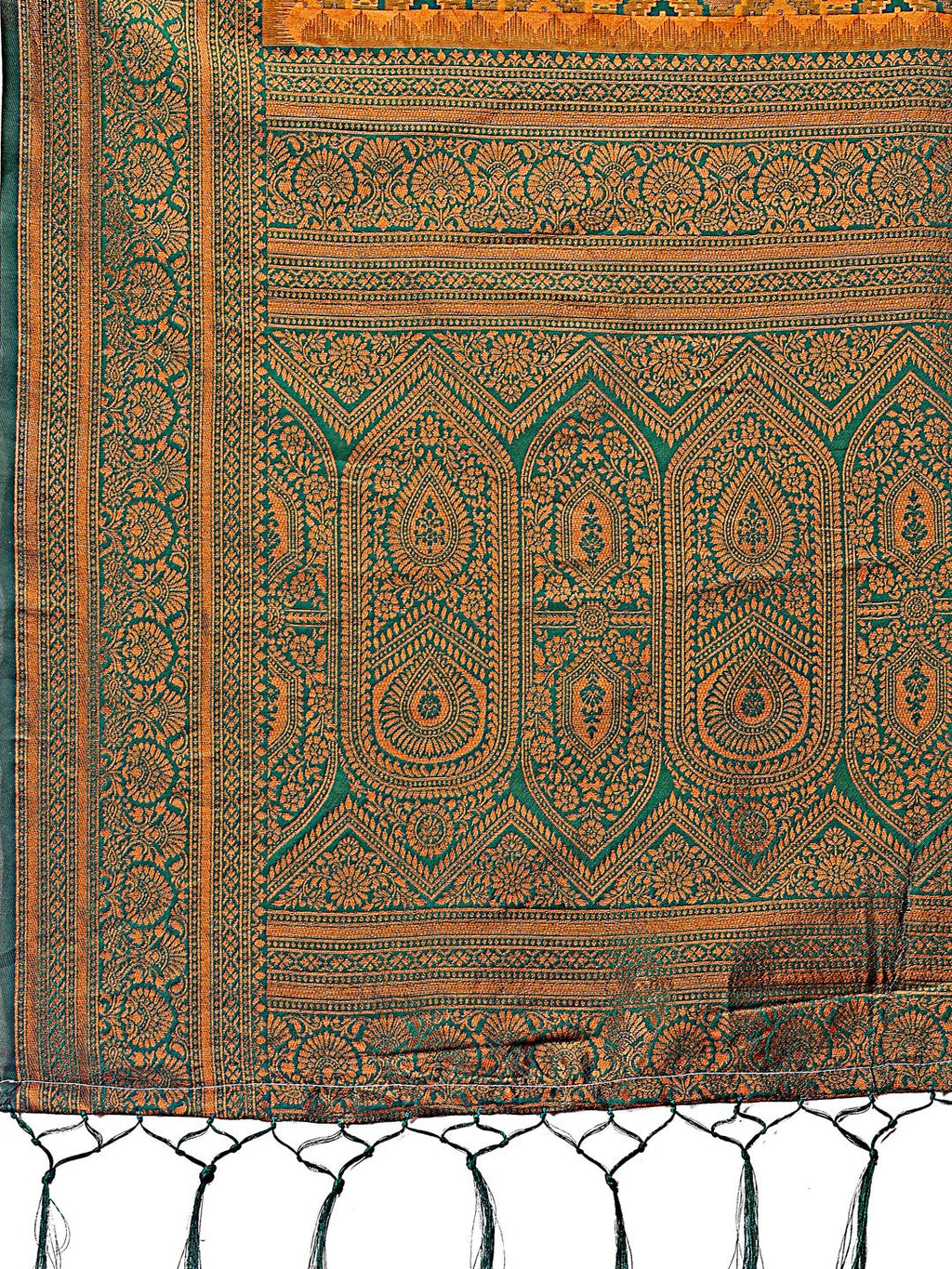 Majestic Green & Yellow Silk Saree with Rich Woven Pallu