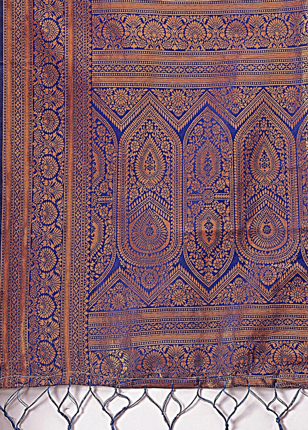 Majestic Red and Sky Blue Silk Saree with Rich Woven Pallu