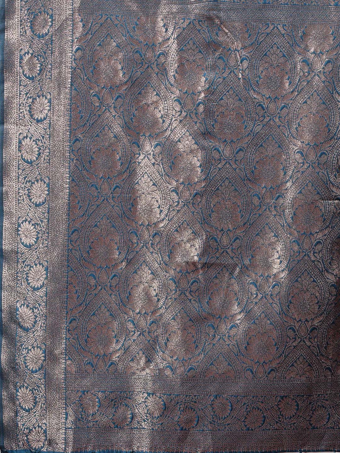 Shree Shyam Fashion Royal Blue Banarasi Silk Saree with Zari Weaving - A Timeless Tale of Elegance