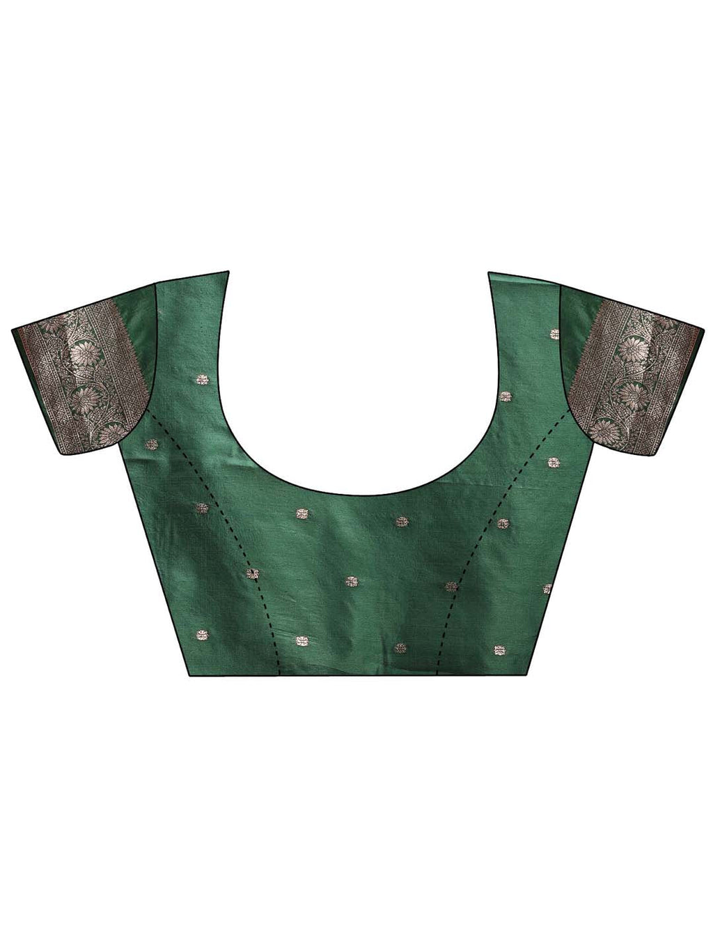 Dark Green Banarasi Silk Saree with Traditional Zari Weaving