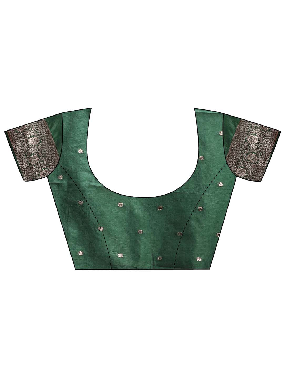 Dark Green Banarasi Silk Saree with Traditional Zari Weaving