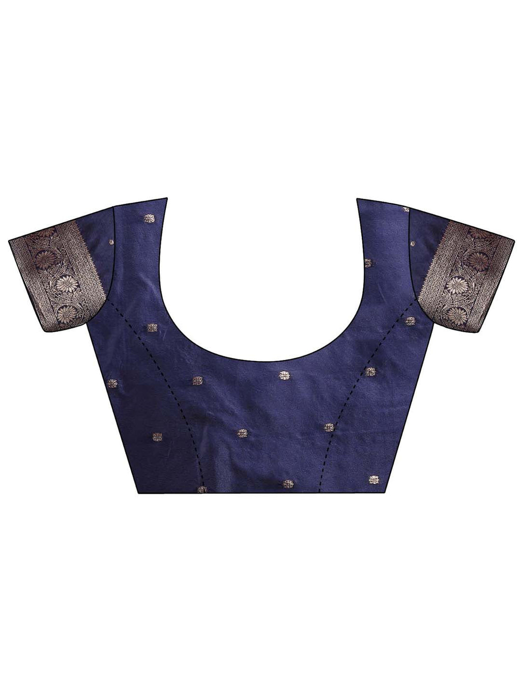 Navy Blue Banarasi Silk Saree with Elegant Zari Weaving