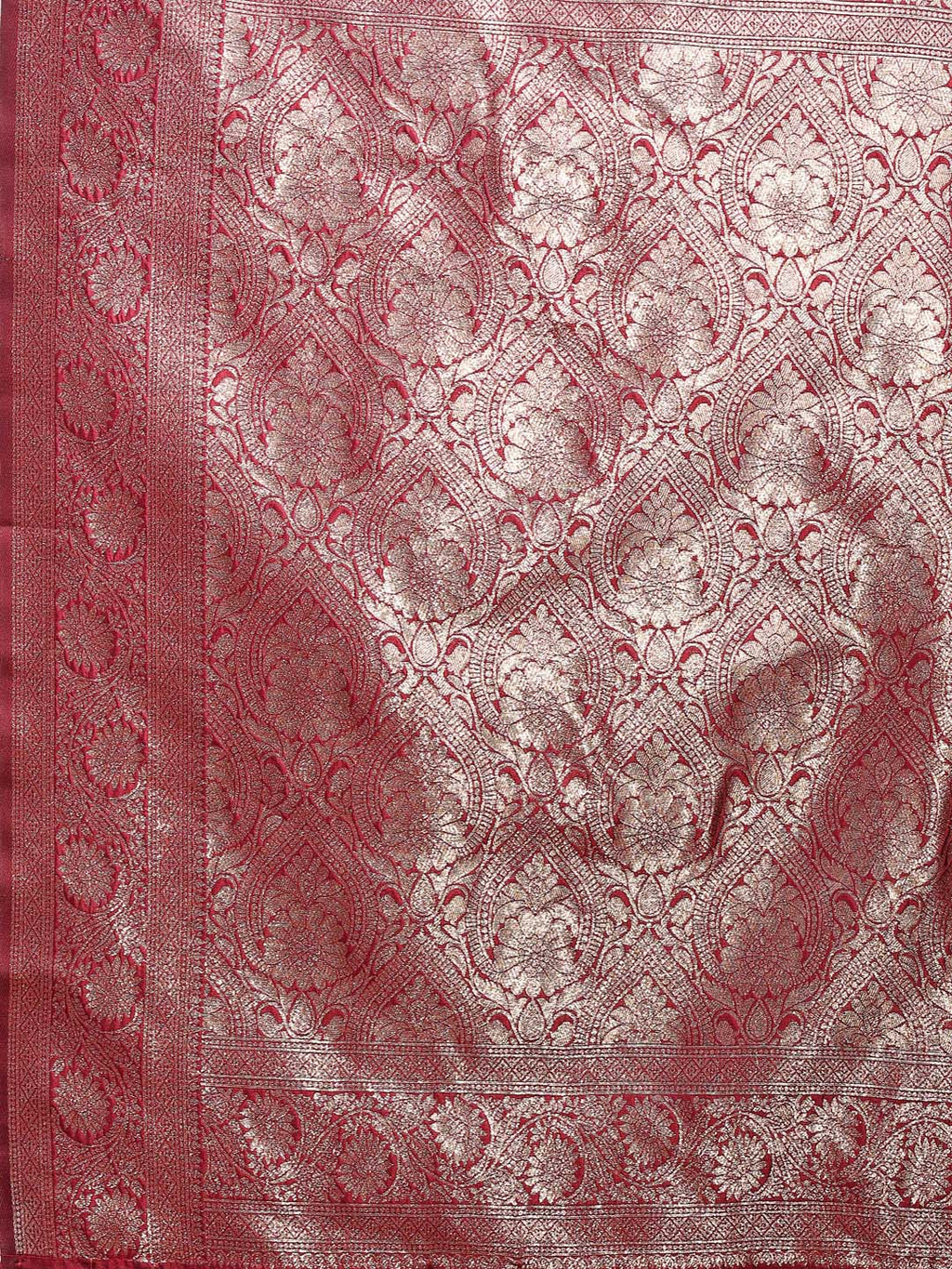 Maroon Banarasi Silk Saree with Luxurious Zari Weaving