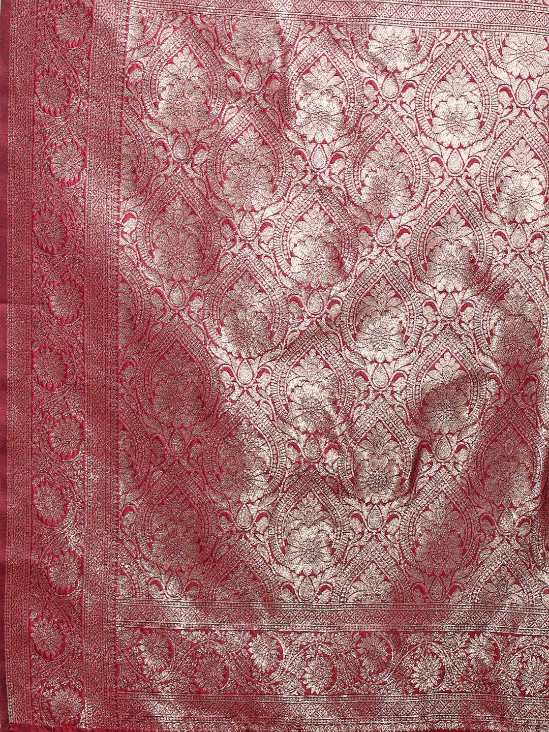 Maroon Banarasi Silk Saree with Luxurious Zari Weaving