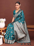 Shree Shyam Fashion Sea Green Banarasi Silk Saree with Zari Weaving - A Timeless Tale of Elegance