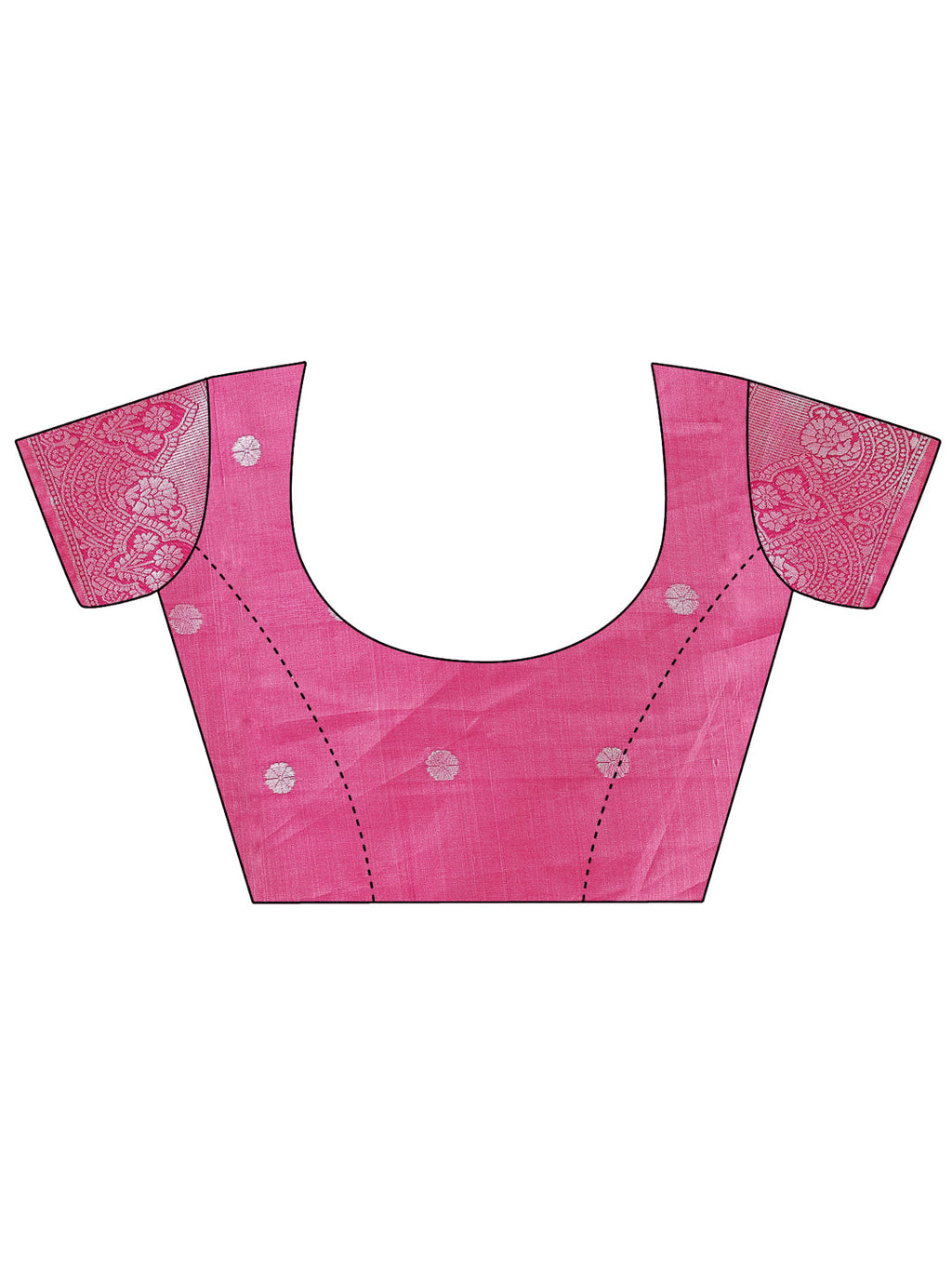 Dual-Tone Pink Silk Saree with Woven Paisley Pallu & Rich Border