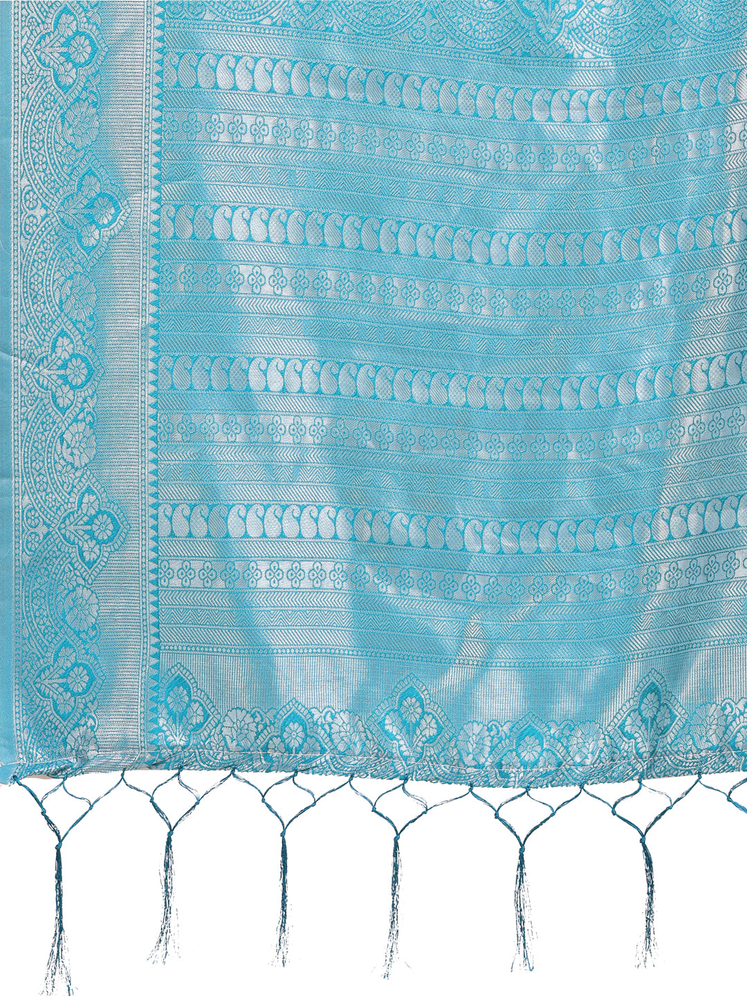 Light & Dark Yellow Silk Saree with Woven Paisley Pallu