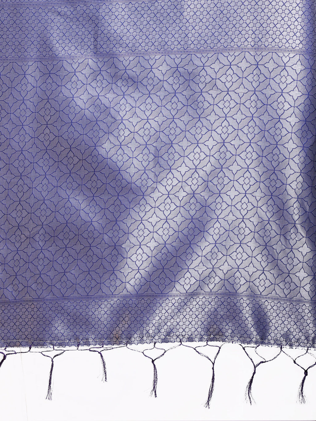 Sea Green Lichi Silk Traditional Saree with Woven Zari and Tassels