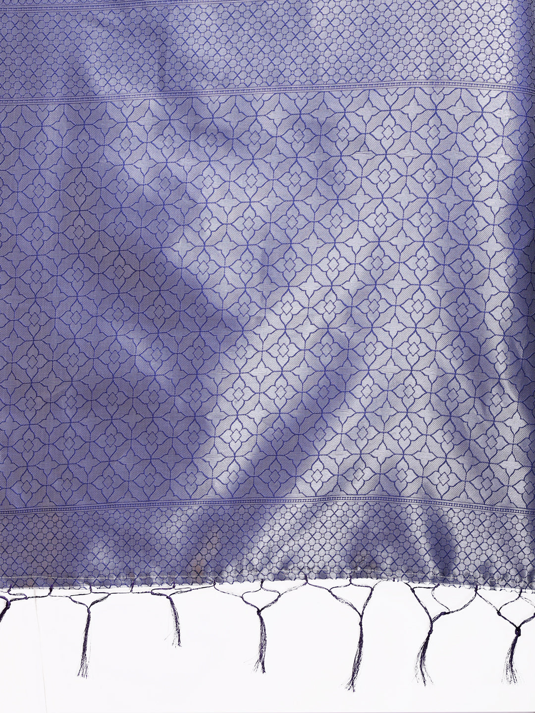 Sea Green Lichi Silk Traditional Saree with Woven Zari and Tassels