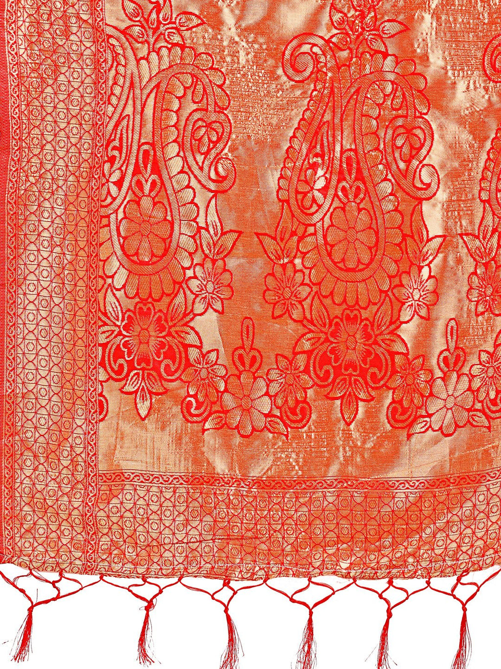 Majestic Maroon Silk Saree with Gold Zari & Floral Design