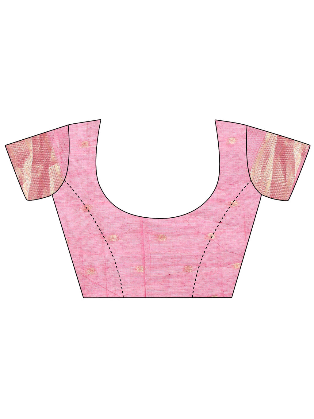 Beige & Pink Linen Cotton Saree with Woven Pattern