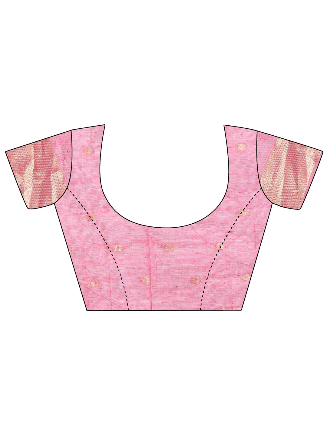 Beige & Pink Linen Cotton Saree with Woven Pattern