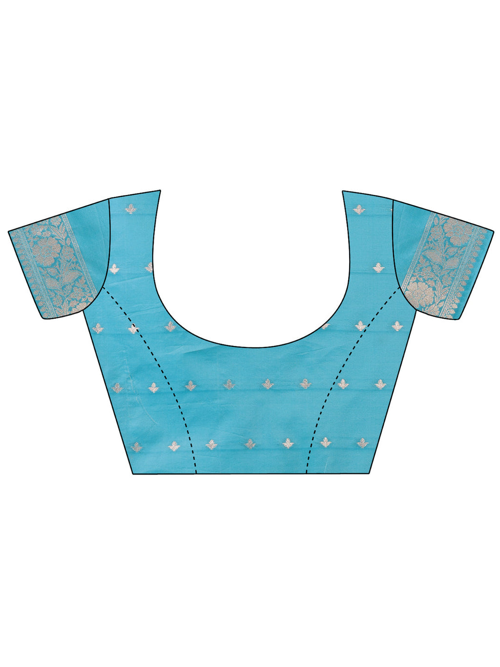 Off-White & Teal Linen Cotton Saree with Zari Woven Border