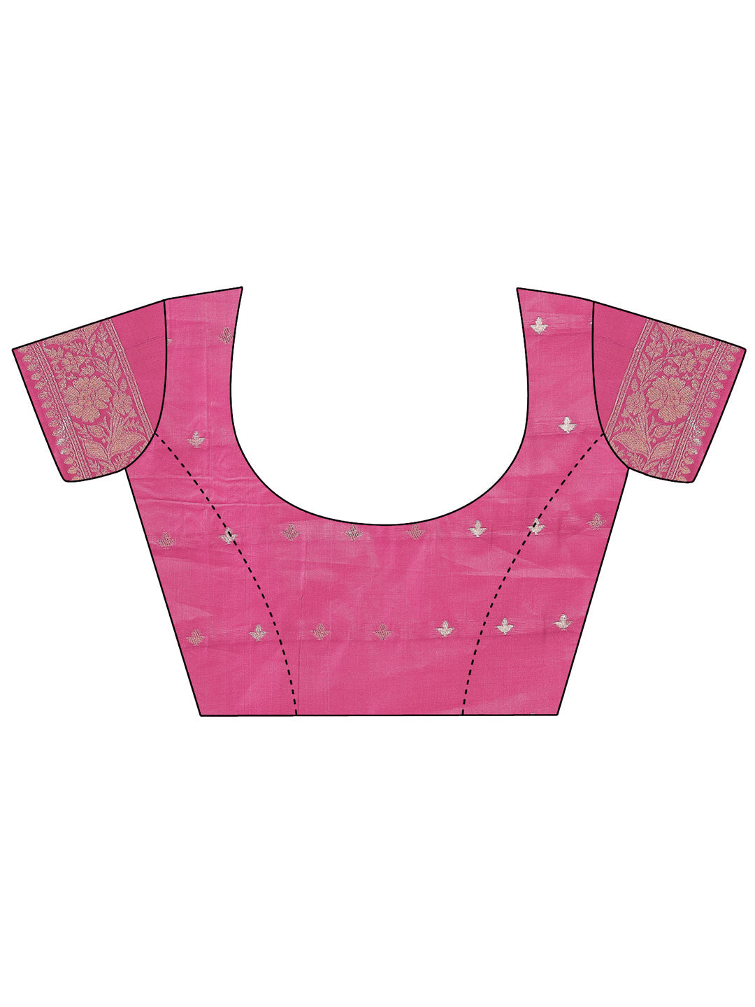 Off-White & Magenta Linen Cotton Saree with Zari Woven Border