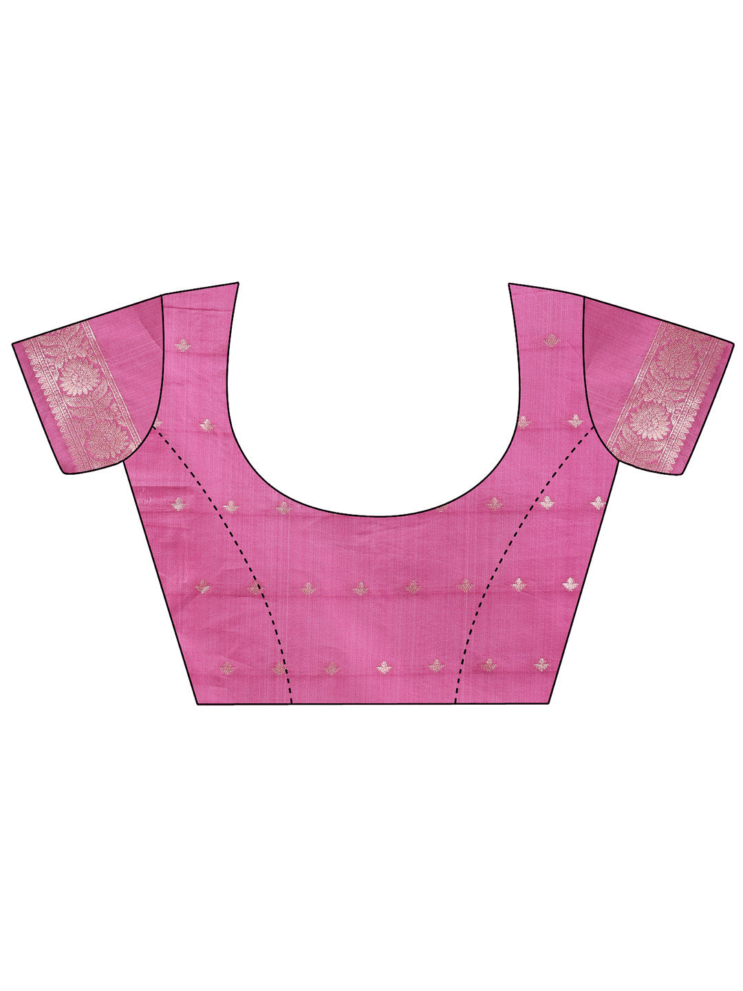 Pink Linen Saree with Rich Woven Zari Floral Motifs