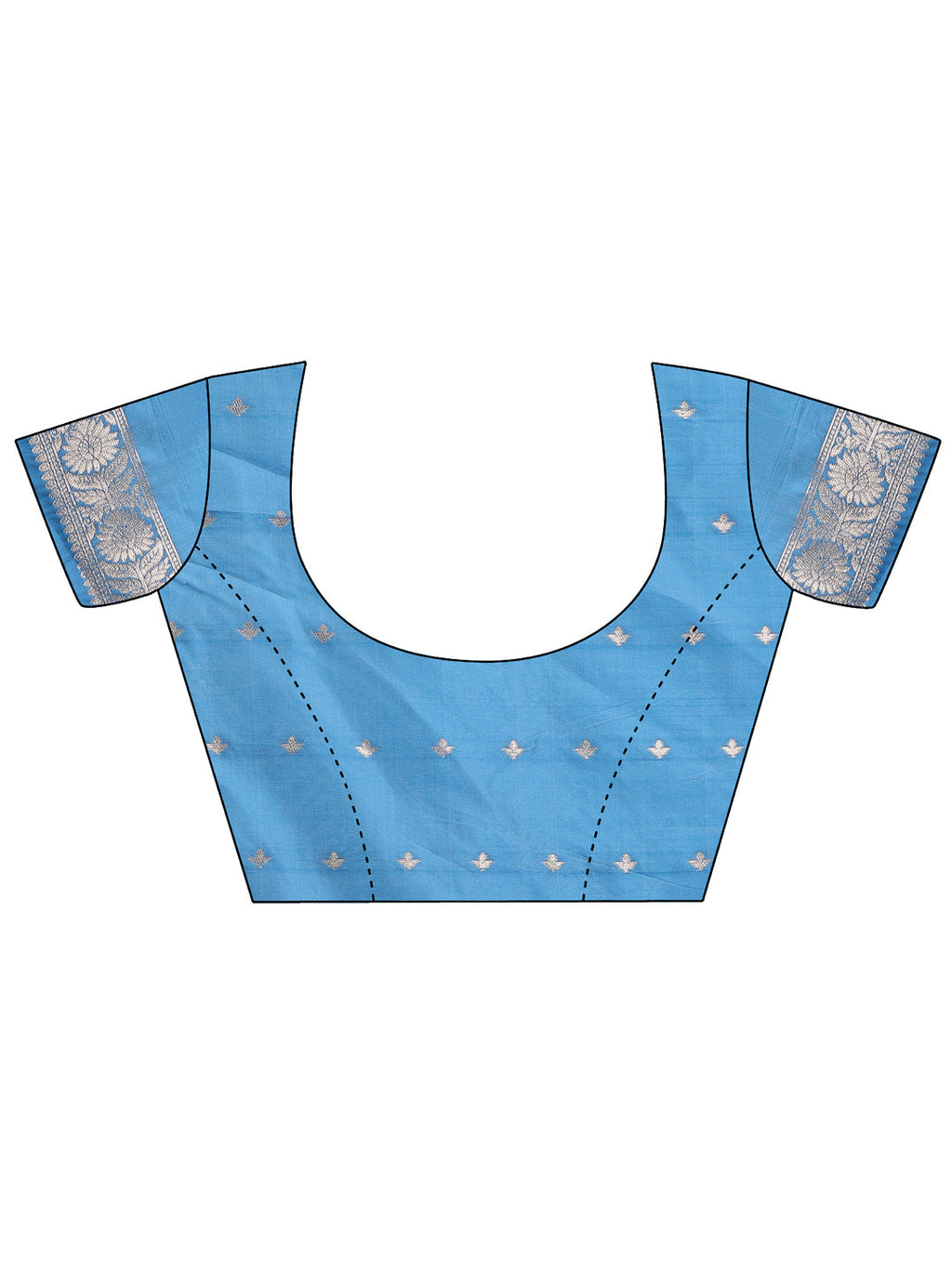 Sky Blue Linen Saree with Zari Work - Festive & Office Wear