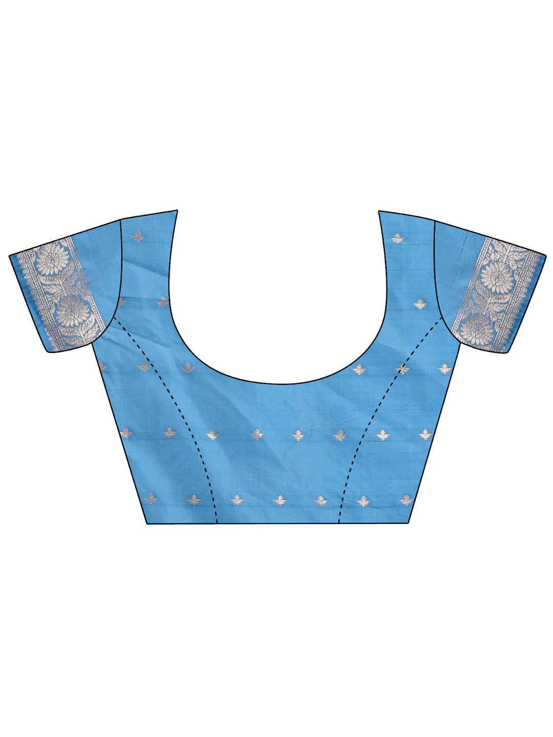 Sky Blue Linen Saree with Zari Work - Festive & Office Wear