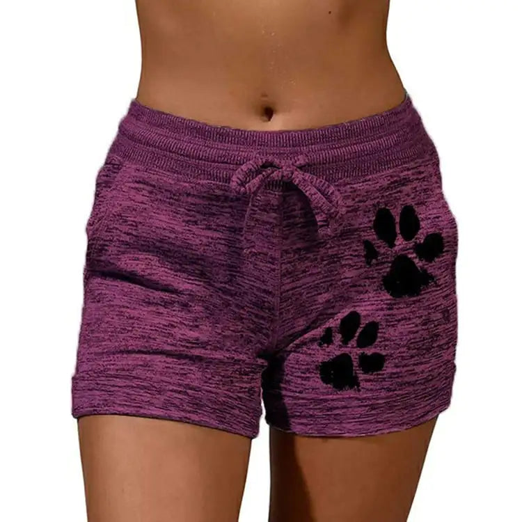 Women's Printed Yoga Shorts with Elastic Waistband