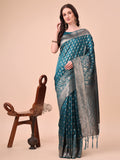 Shree Shyam Fashion Magenta Banarasi Silk Saree with Silver Zari Woven Pallu & Border - Wedding & Festive Wear Elegance