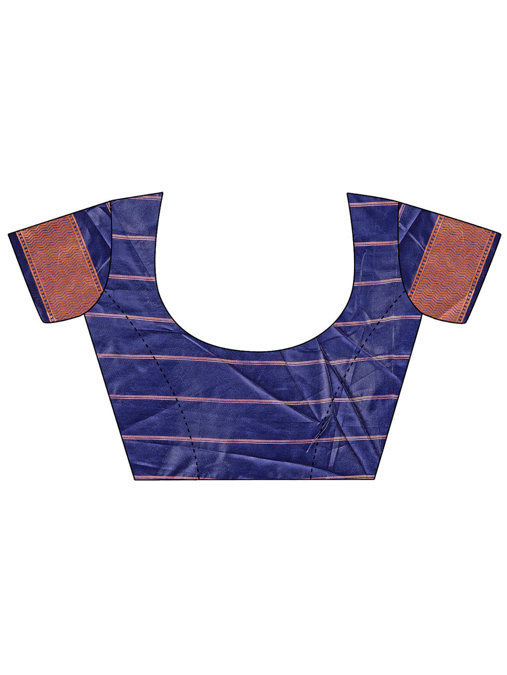 Copper & Navy Blue Banarasi Silk Saree with Colorful Pallu