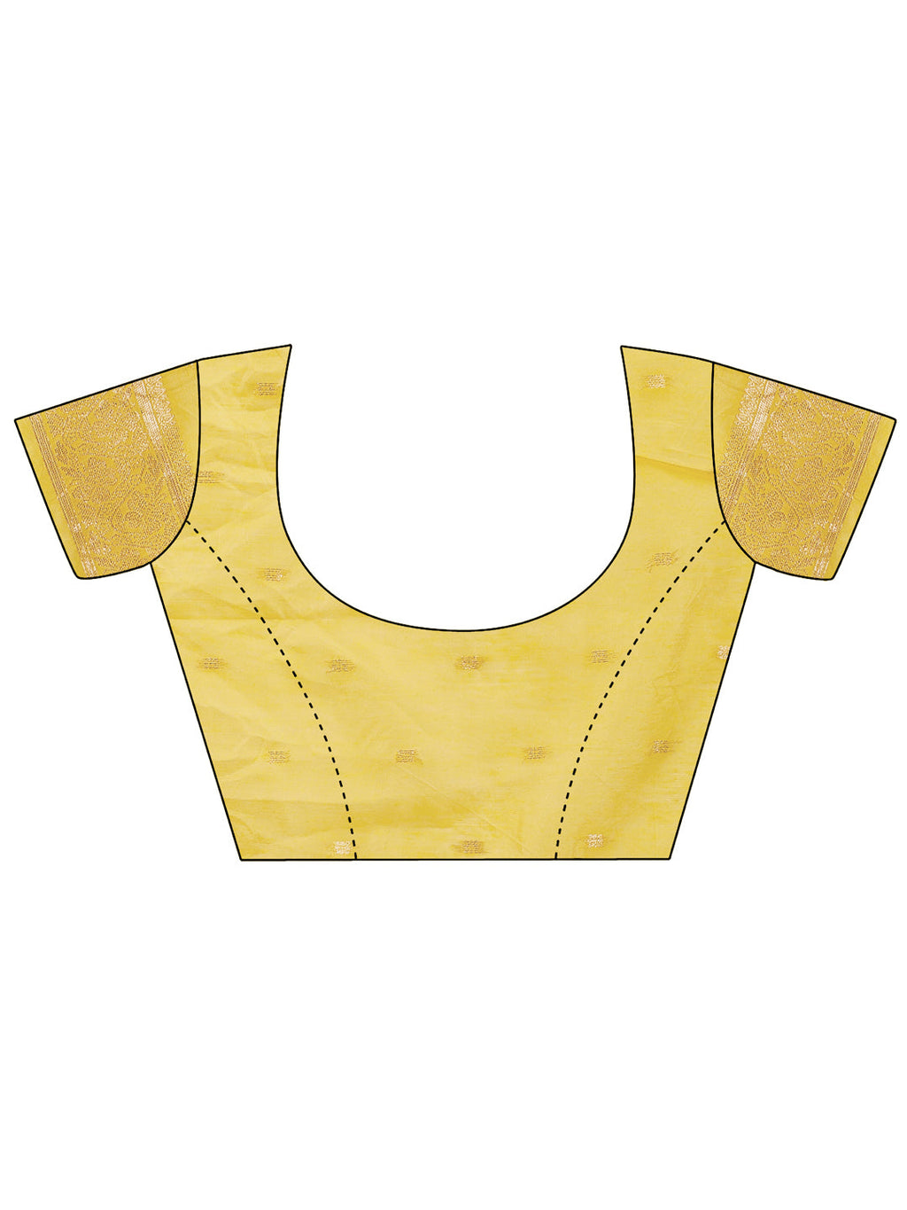 Yellow Cotton Saree with Golden Zari Work & Graceful Drape