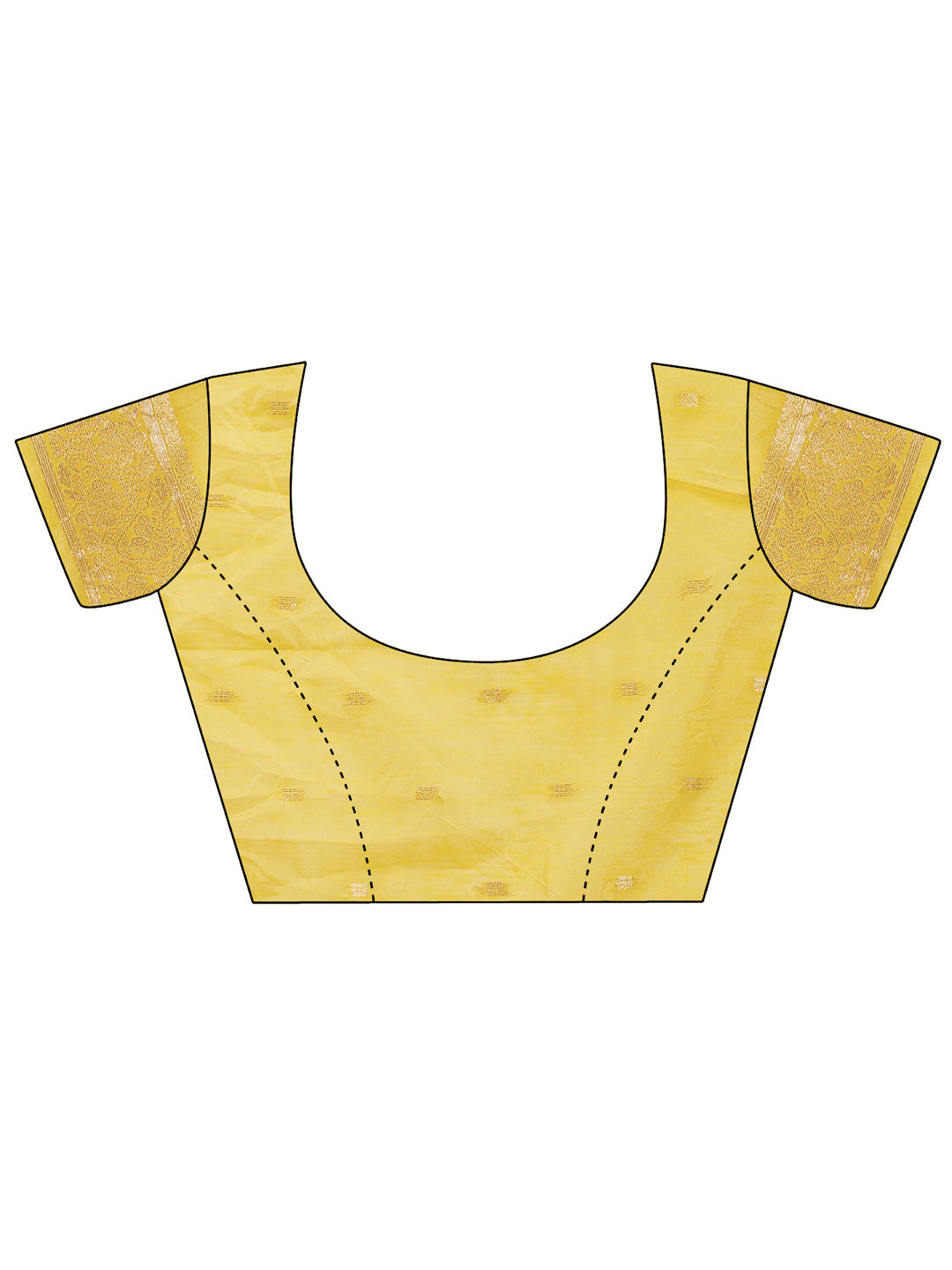 Yellow Cotton Saree with Golden Zari Work & Graceful Drape