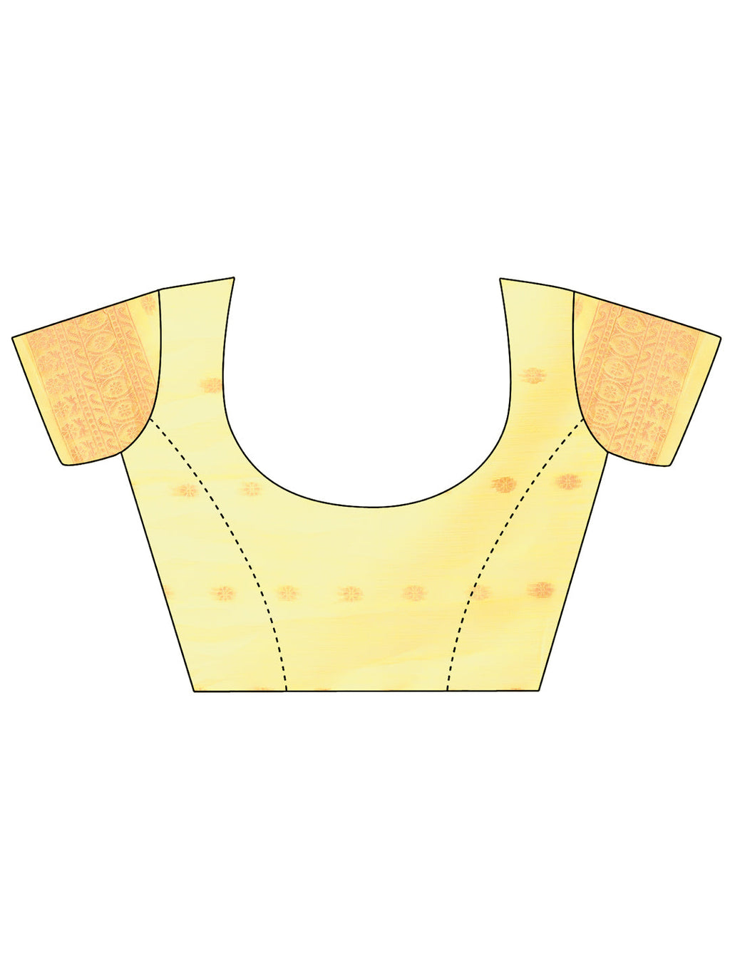 Yellow Linen Saree with Intricate Woven Patterns