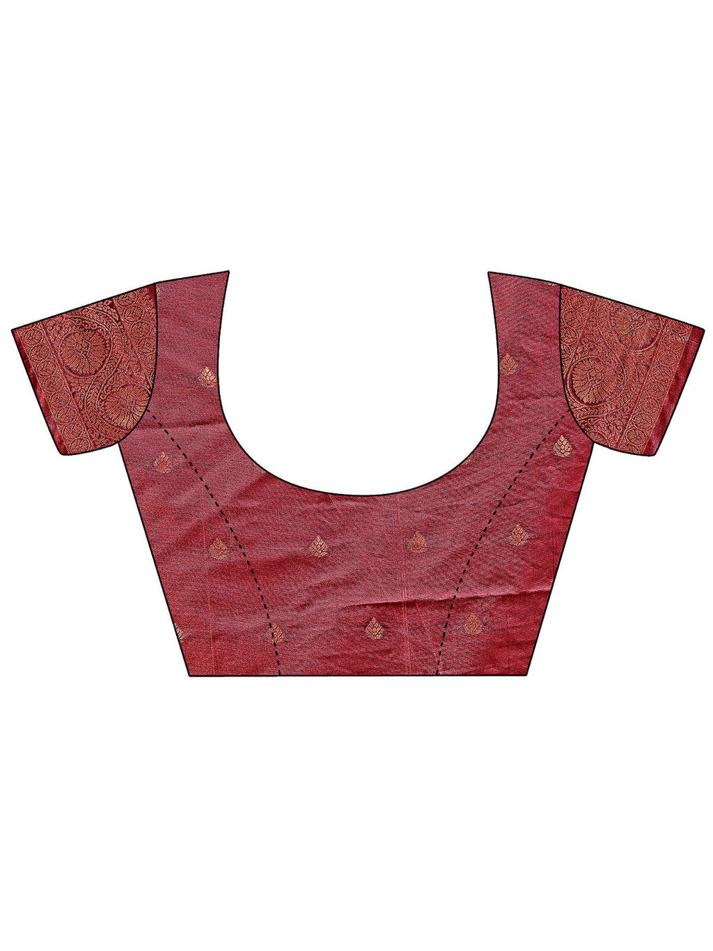 Majestic Maroon Banarasi Silk Saree with Golden Zari Motifs
