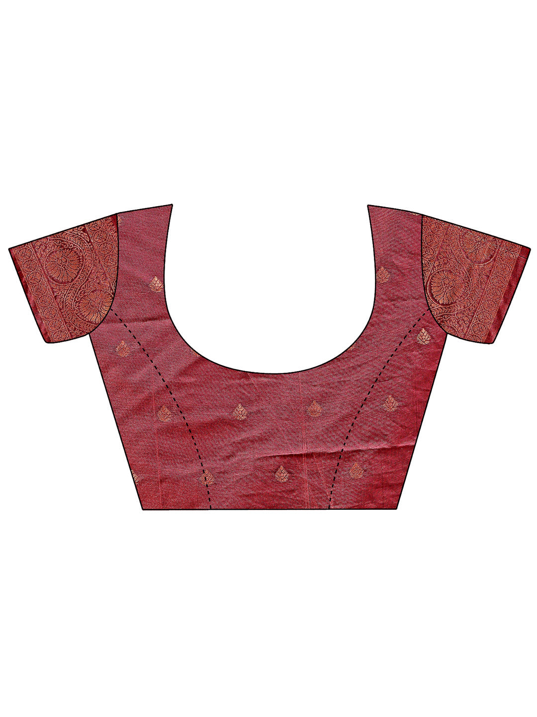 Majestic Maroon Banarasi Silk Saree with Golden Zari Motifs