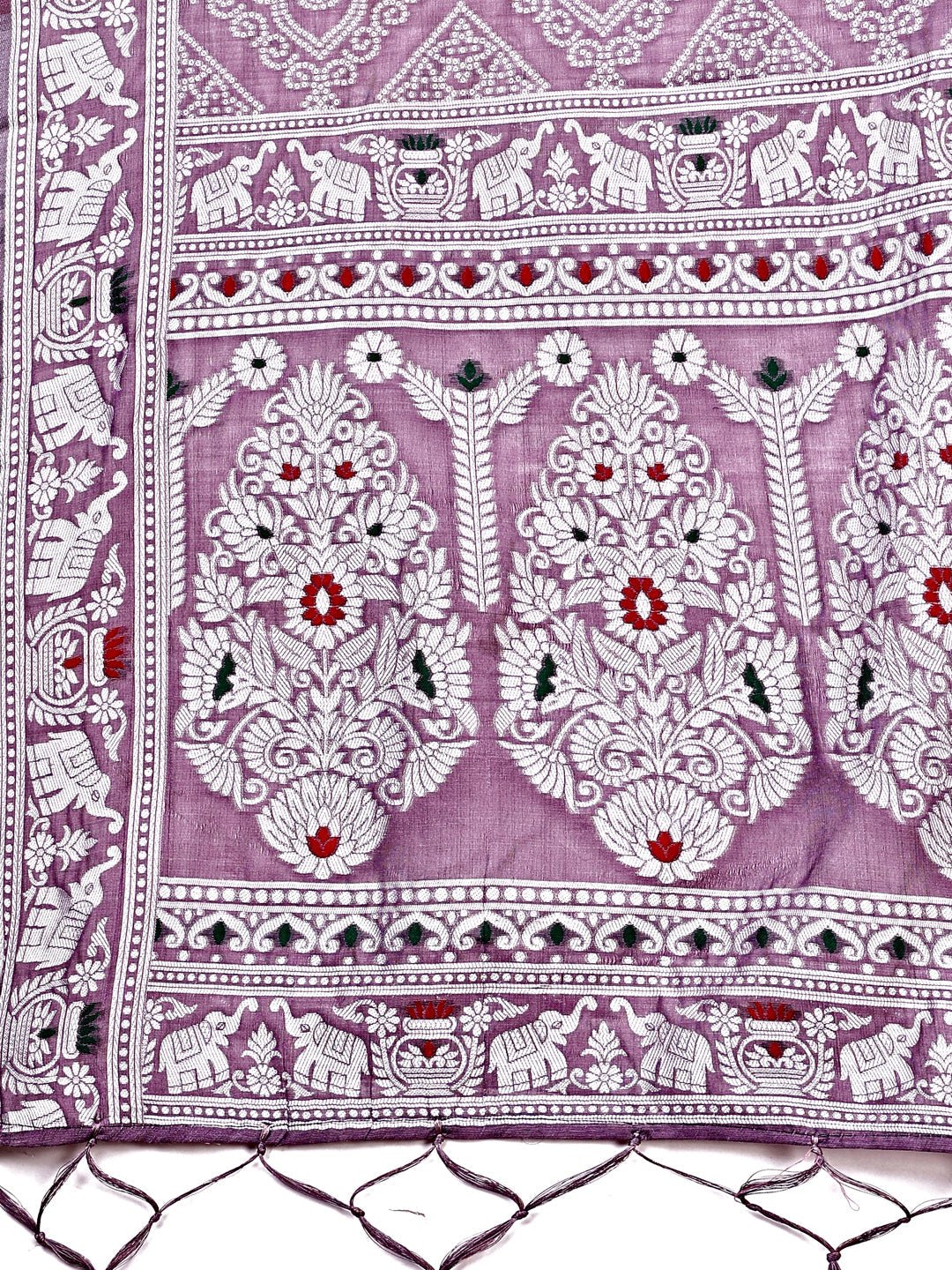 Graceful Purple Printed Saree with Traditional Ethnic Design
