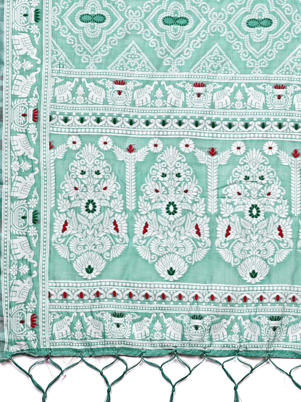 Sea Green Printed Saree for Everyday Grace and Tradition