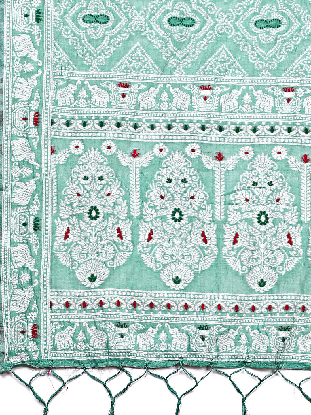 Sea Green Printed Saree for Everyday Grace and Tradition