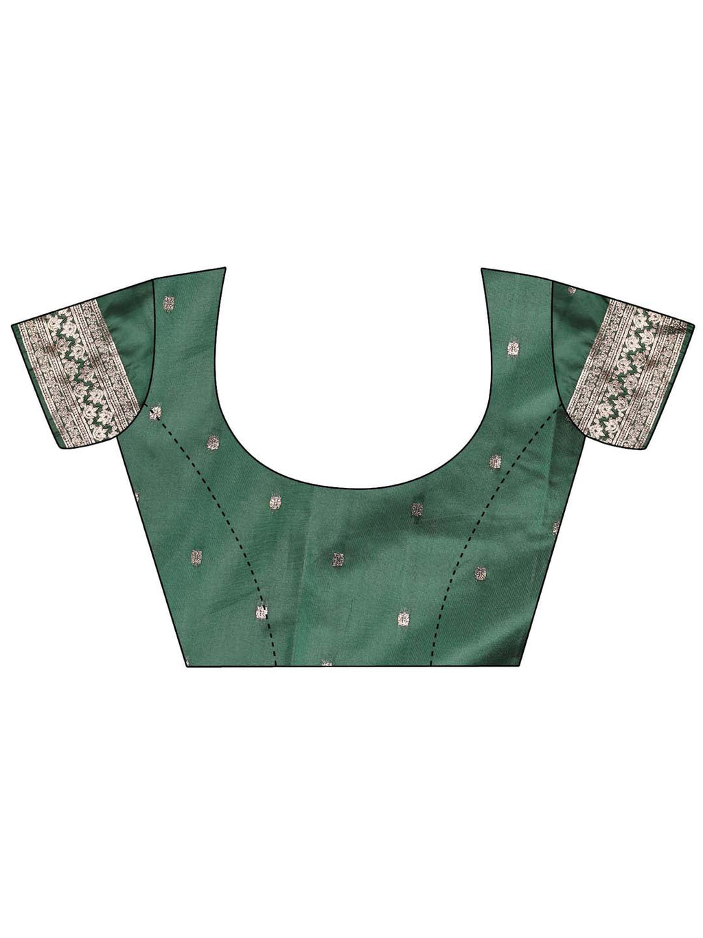 Shree Shyam Fashion Emerald Green Banarasi Silk Saree with Zari Floral Work - Elegance Woven in Every Thread