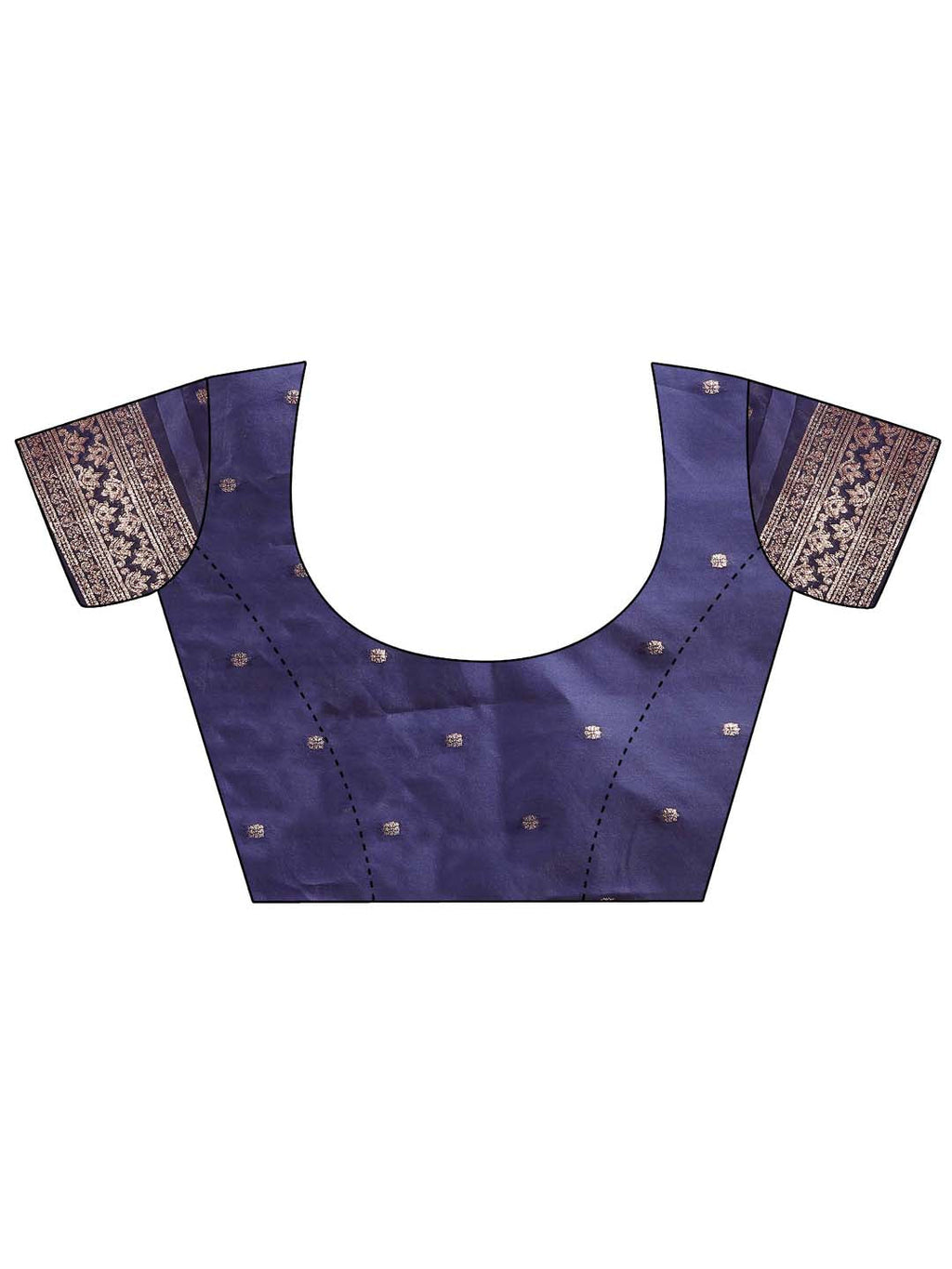 Emerald Navy Blue Banarasi Silk Saree with Zari Floral Work