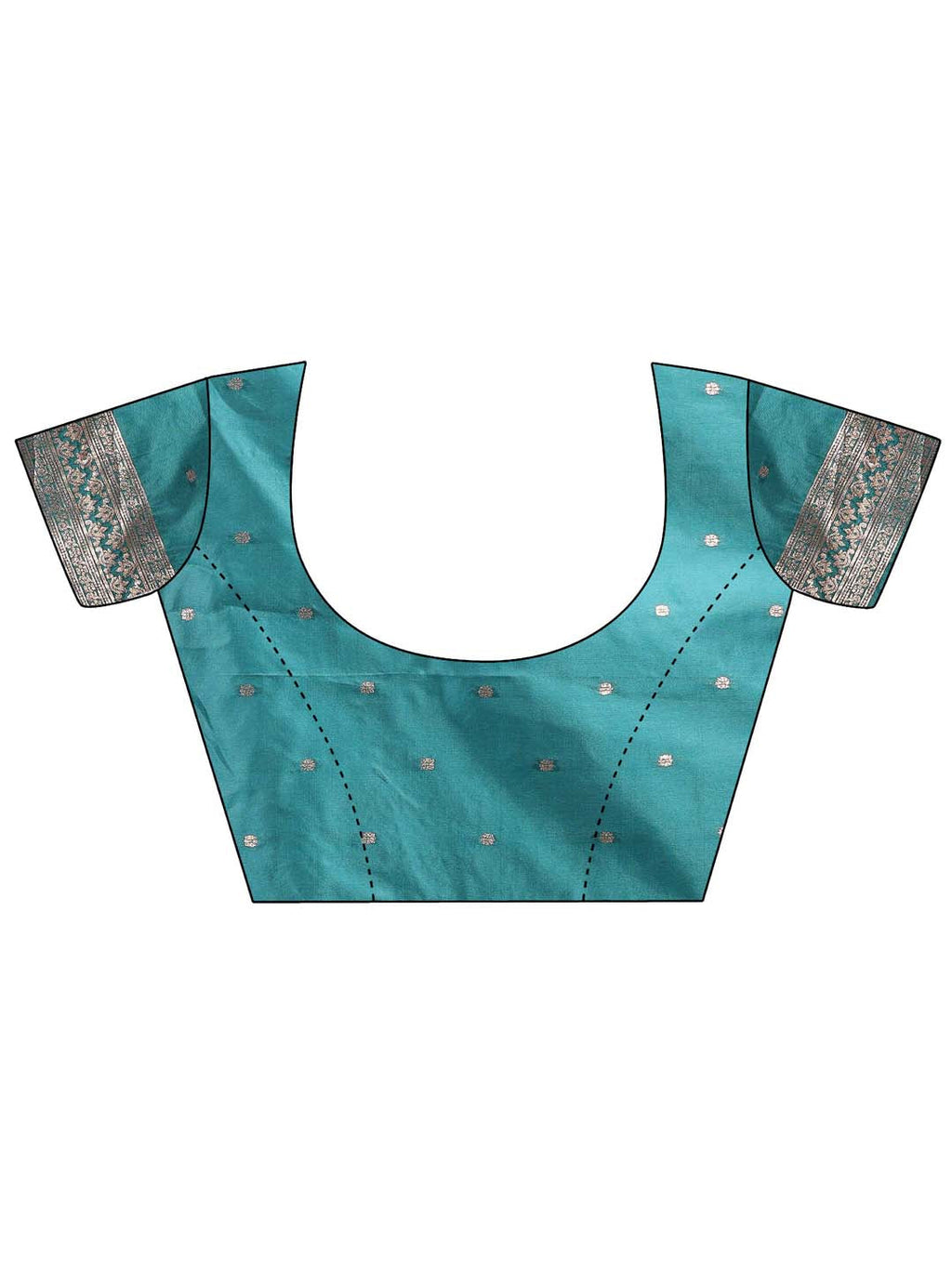 Shree Shyam Fashion Emerald Sea Green Banarasi Silk Saree with Zari Floral Work - Elegance Woven in Every Thread