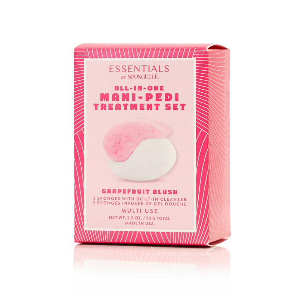 Grapefruit Blush Mani-Pedi Treatment Set with Cleansing Sponges - Image 4