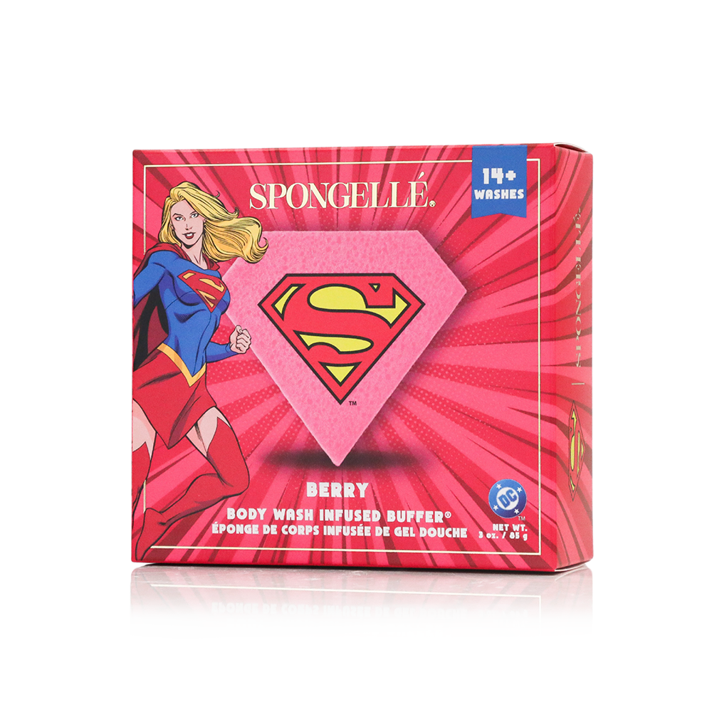 Supergirl Berry Scented Body Wash Infused Buffer Sponge - Image 4