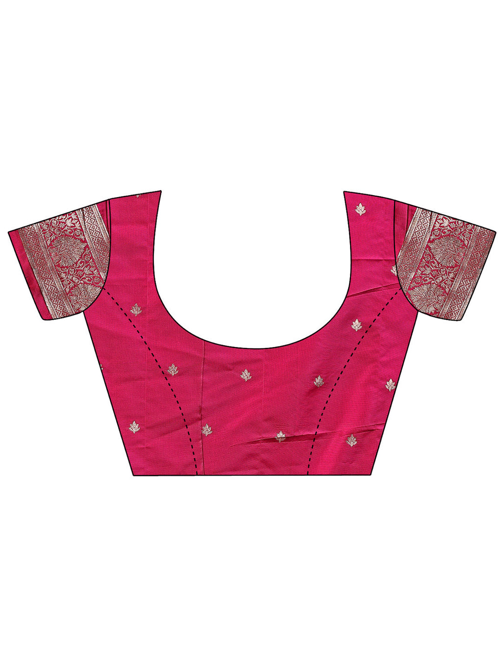 Magenta Banarasi Silk Saree with Intricate Silver Zari Work