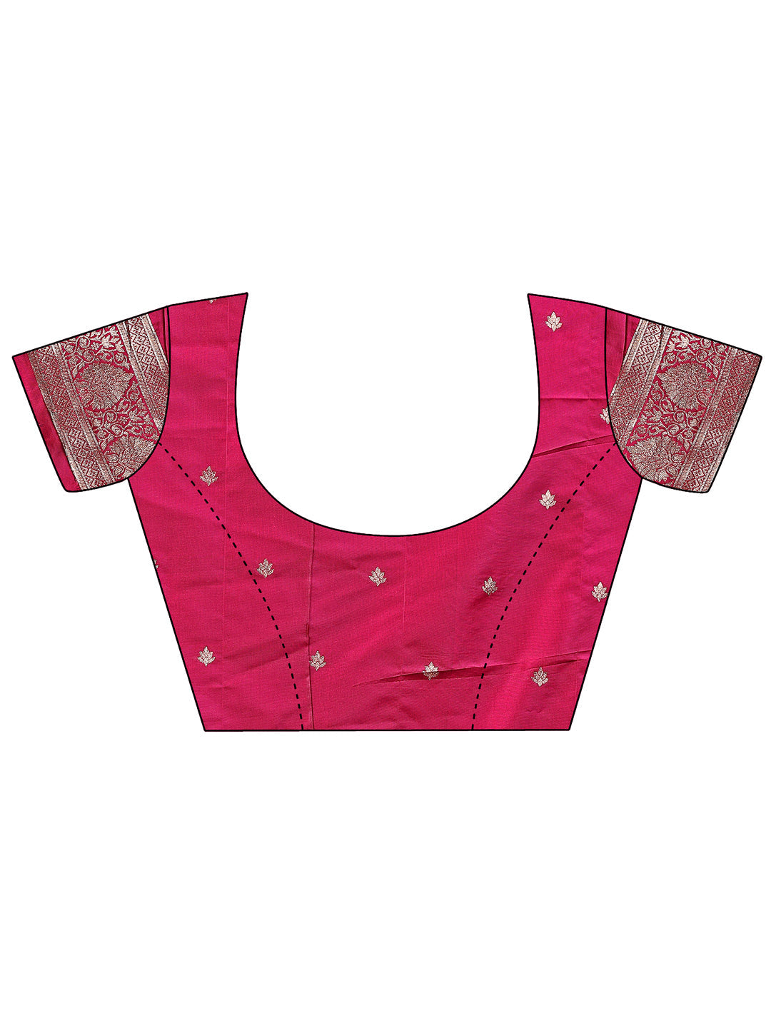 Magenta Banarasi Silk Saree with Intricate Silver Zari Work