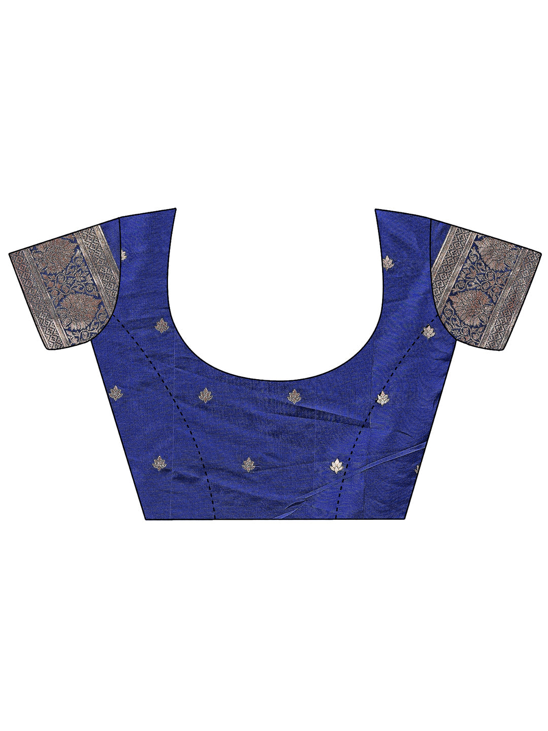 Navy Blue Banarasi Silk Saree with Elegant Silver Zari Detailing