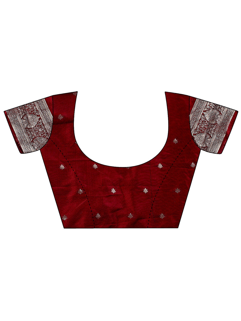 Maroon Banarasi Silk Saree with Silver Zari Detailing