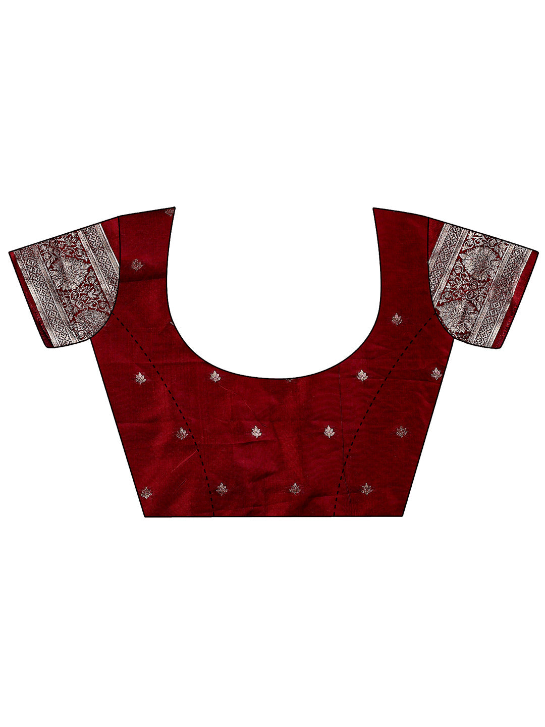 Maroon Banarasi Silk Saree with Silver Zari Detailing