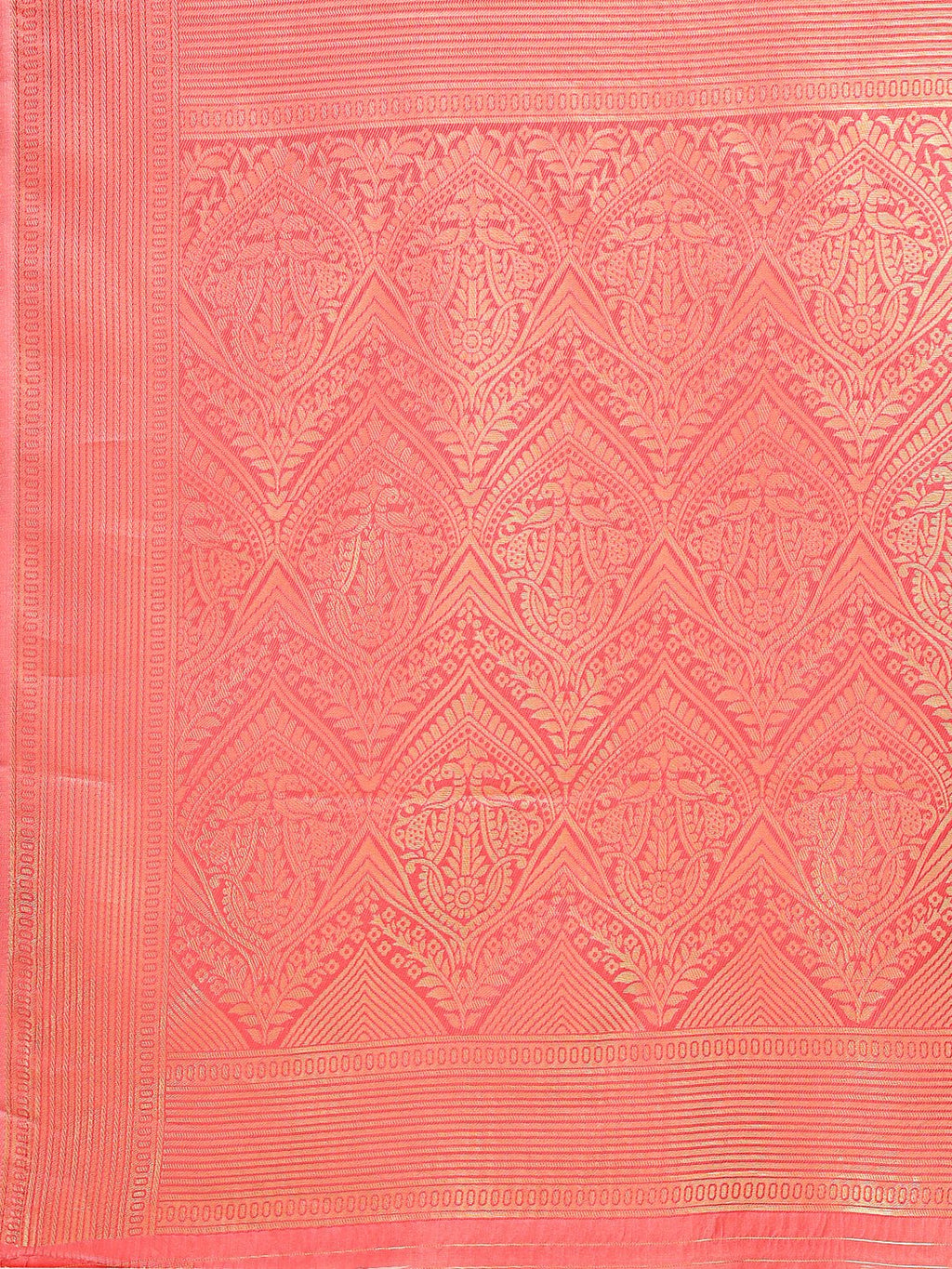 Yellow & Red Banarasi Silk Woven Zari Saree with Tassels