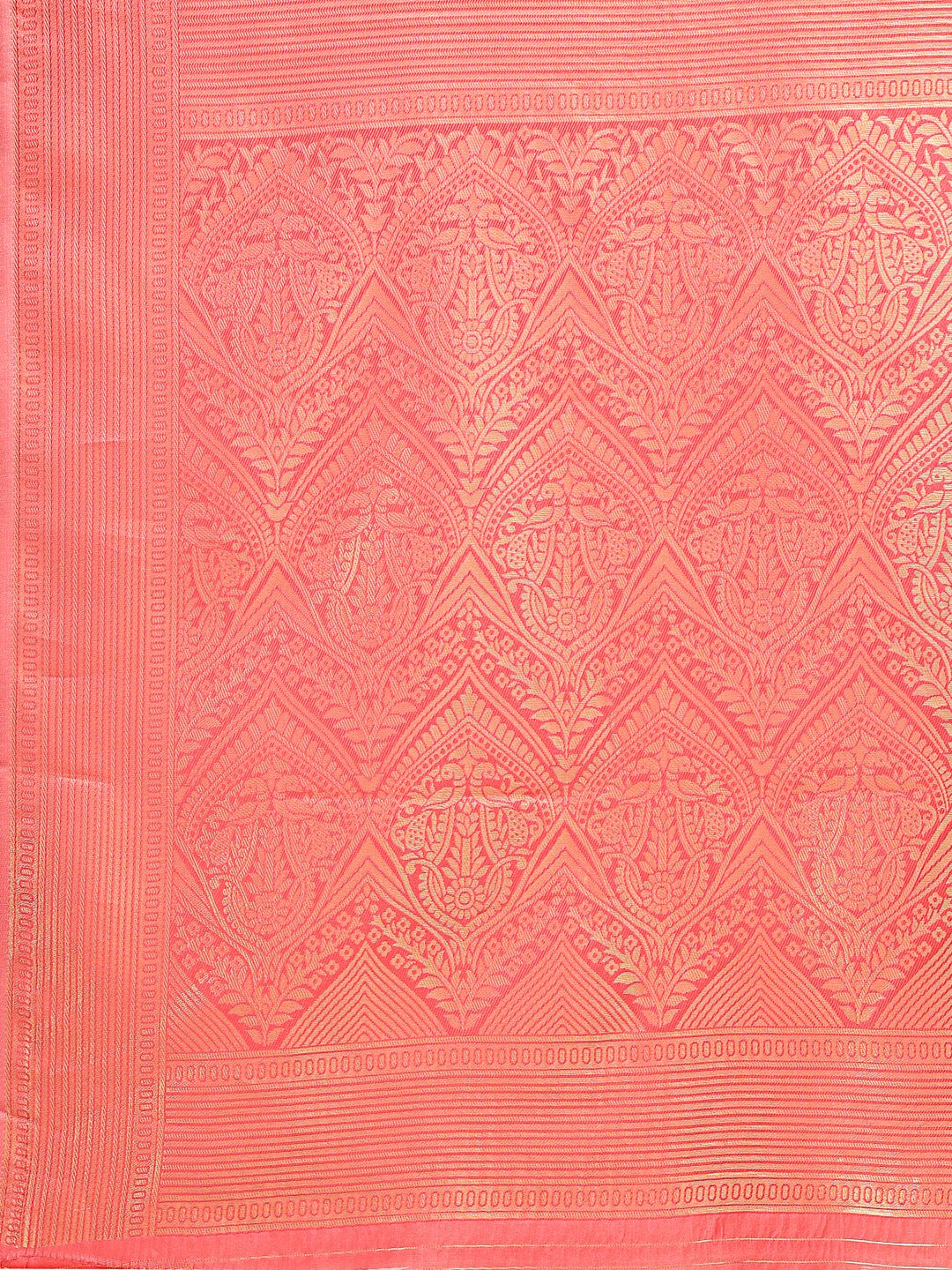 Yellow & Red Banarasi Silk Woven Zari Saree with Tassels