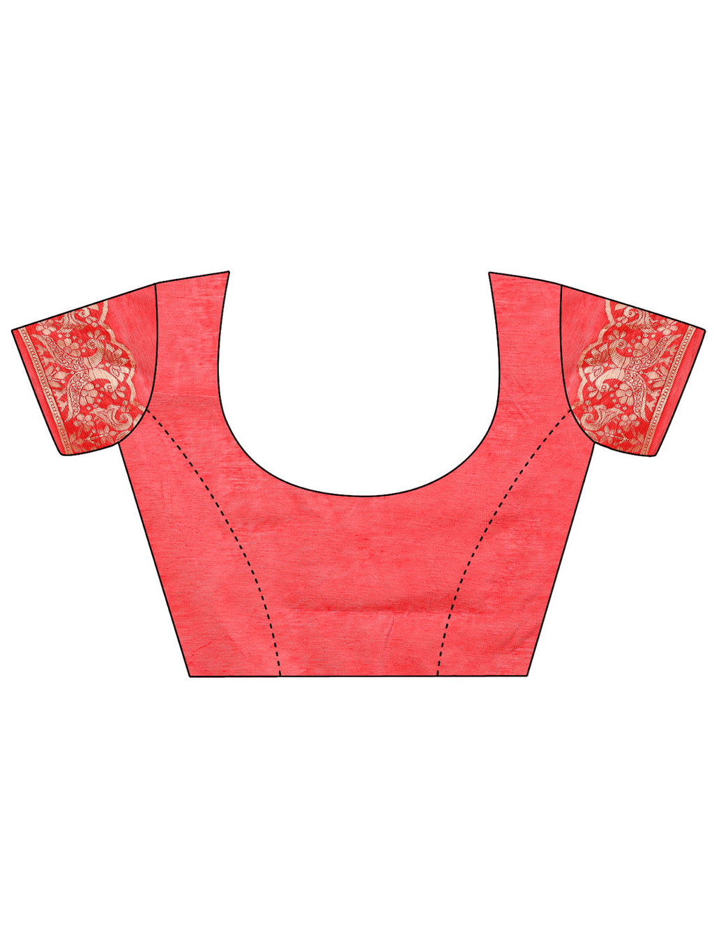 Red Linen Cotton Saree with Royal Peacock Pallu - Heritage Wear
