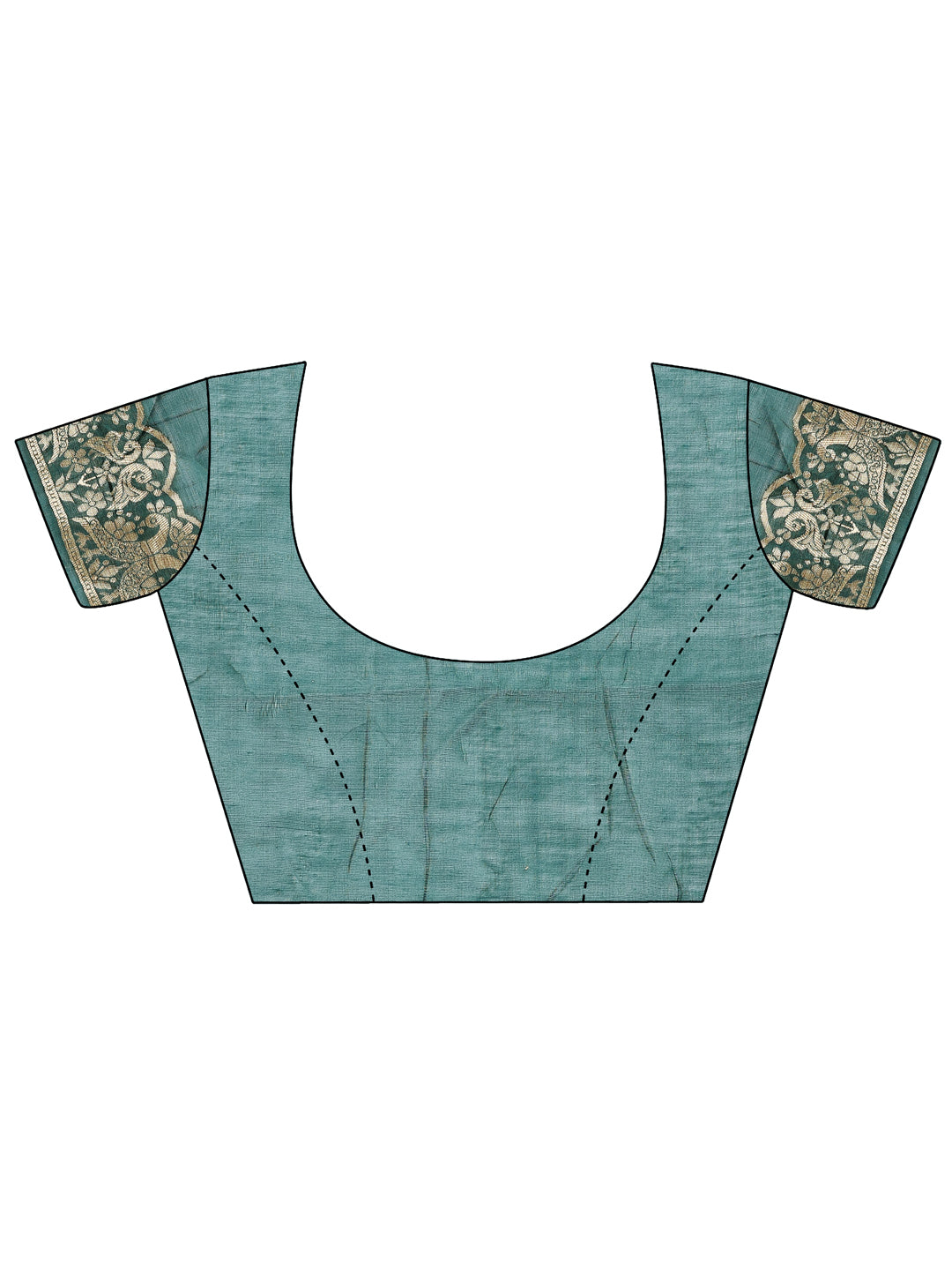 Majestic Green Linen Cotton Saree with Peacock Pallu