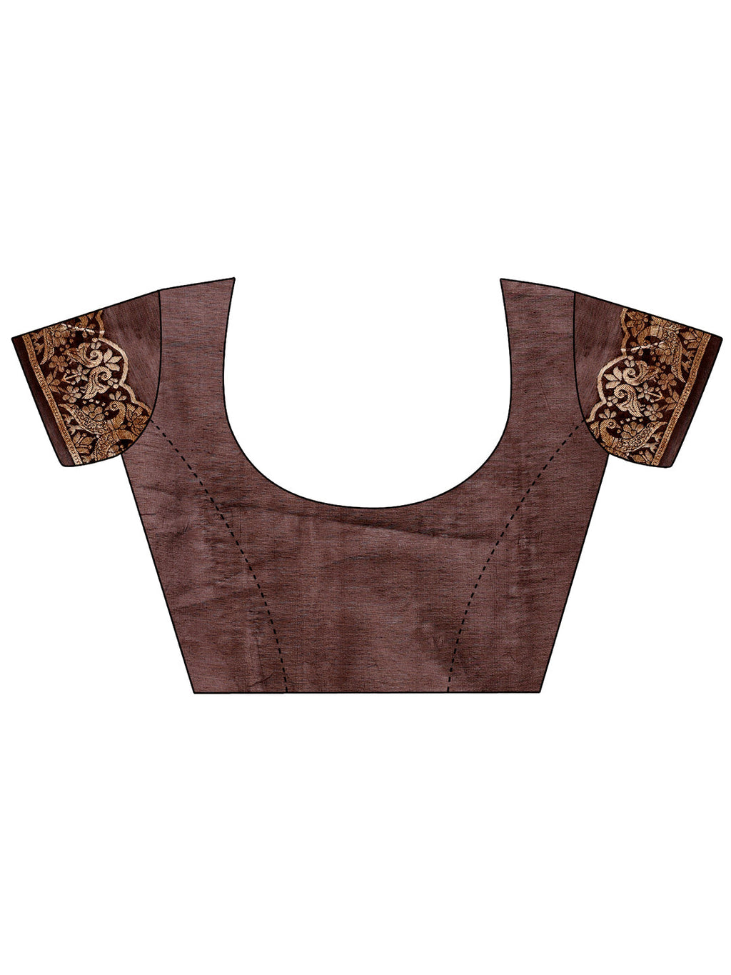 Brown Linen-Cotton Saree with Royal Peacock Woven Pallu