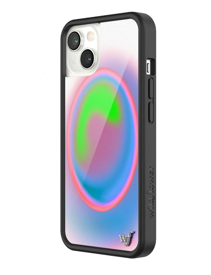 Aura iPhone Case with Electric Green Pink and Blue Gradient