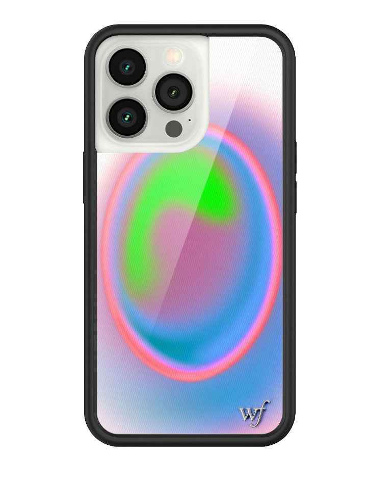 Aura iPhone Case with Electric Green Pink and Blue Gradient