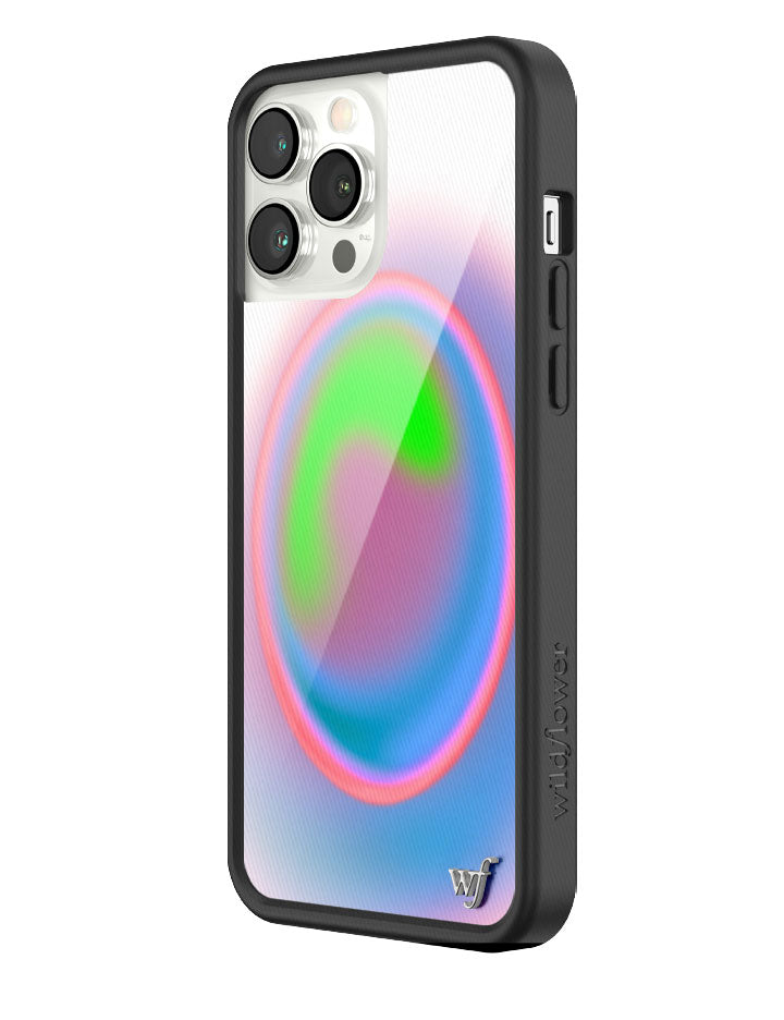 Aura iPhone Case with Electric Green Pink and Blue Gradient